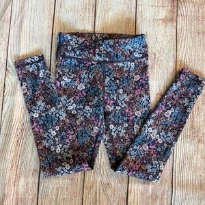 Athleta girl high rise chit chat Floral Leggings - Blue and Pink XS/6